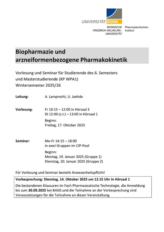 Ankündigung Biopharmazie