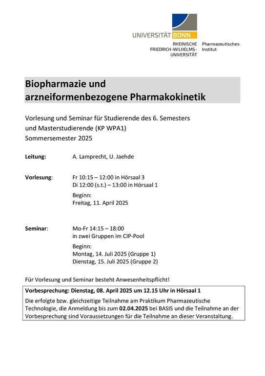 Ankündigung Biopharmazie